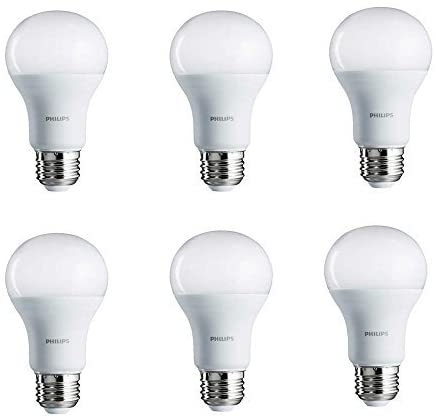 Photo 1 of Philips LED Non-Dimmable A19 Frosted Light Bulb: 1500-Lumen, 5000-Kelvin, 14-Watt (100-Watt Equivalent), E26 Base, Daylight, 6-Pack
