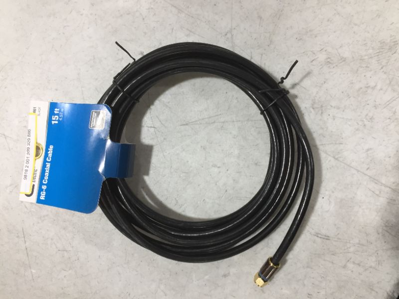 Photo 2 of 15 ft. RG-6 Coaxial Cable - Black
