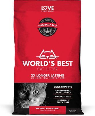 Photo 1 of World's Best Multi-Cat Unscented Clumping Corn Cat Litter 32LB
