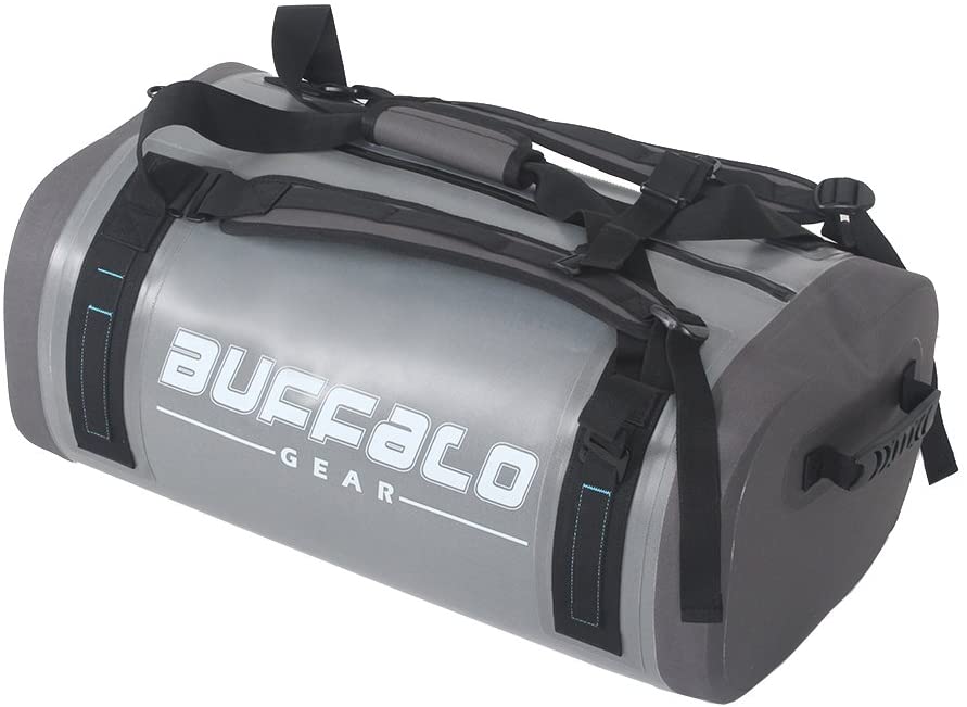 Photo 1 of Buffalo Gear Waterproof Duffel Bag Large Dry Bag Backpack for Travel, Motorcycling, Cycling, Hiking, Camping, Kayaking, Boating Swimming Rafting and Watersports
