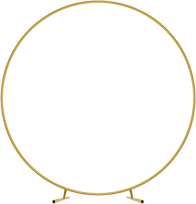 Photo 1 of 6.6ft Golden Metal Round Balloon Arch kit Decoration, for Birthday Party Decoration, Wedding Decoration, Graduation Decorations and Baby Shower Photo Background Decoration
