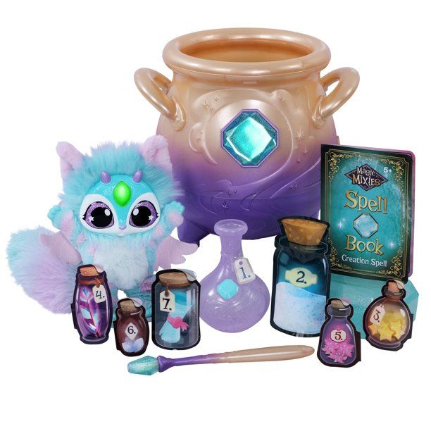 Photo 1 of Magic Mixies Magical Misting Cauldron with Interactive 8 inch Blue Plush Toy and 50+ Sounds and Reactions, Toys for Kids, Ages 5+
