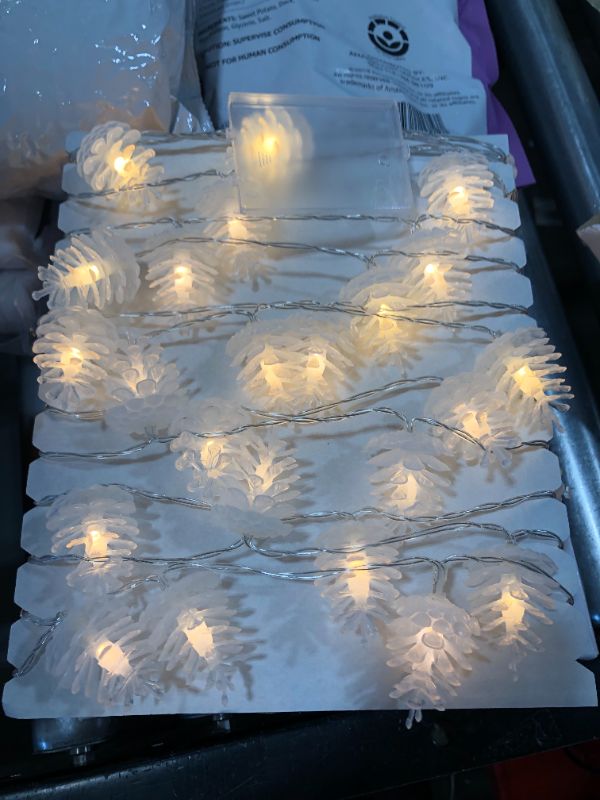 Photo 2 of Christmas Lights Christmas Indoor Decorations Pinecone String Lights with 50 Warm White LEDs Battery Operated