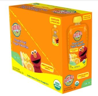 Photo 1 of Earth's Best Organic Sesame Street Toddler Fruit Yogurt Smoothie, Pineapple Orange Banana, 4.2 Oz Pouch (Pack of 12)