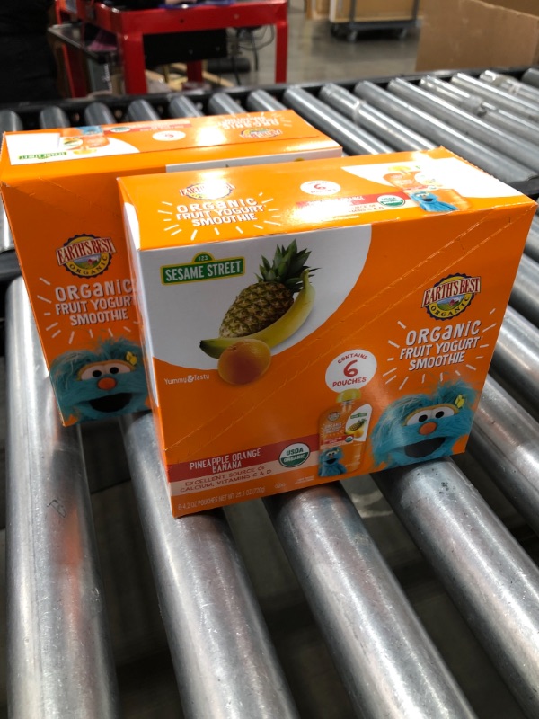 Photo 3 of Earth's Best Organic Sesame Street Toddler Fruit Yogurt Smoothie, Pineapple Orange Banana, 4.2 Oz Pouch (Pack of 12)