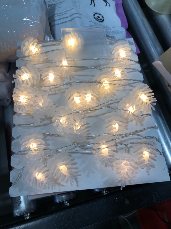 Photo 2 of Christmas Lights Christmas Indoor Decorations Pinecone String Lights with 50 Warm White LEDs Battery Operated