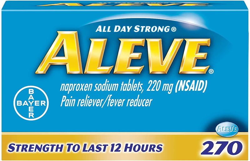 Photo 1 of Aleve Caplets, Naproxen Sodium 220 mg (NSAID), Pain Reliever/Fever Reducer, #1 Orthopedic Surgeon Recommended, 270 Count