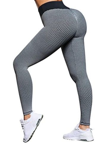 Photo 1 of OMKAGI Sexy Butt Lifting Workout Leggings for Women Textured Booty High Waist Yoga Pant medium