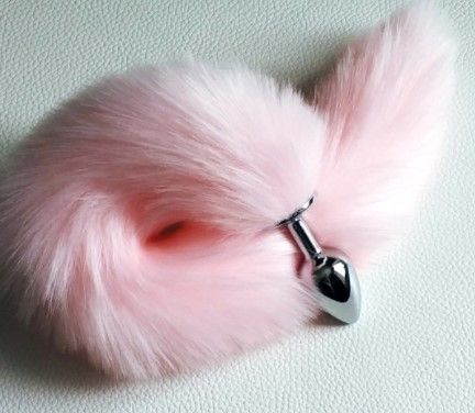 Photo 1 of Faux Fur Stainless Steel Plug Tail - Pink