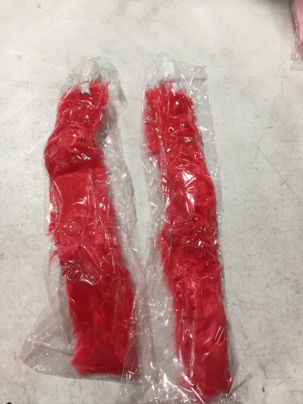 Photo 1 of 15"-17" Red Foxtail Butt Plug w/Stainless Steel Butt Plug- 2 pack
