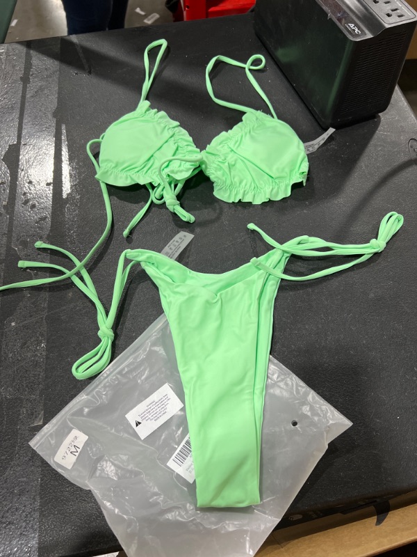 Photo 1 of Women's Neon Green 2 piece Bathing Suit, Medium 