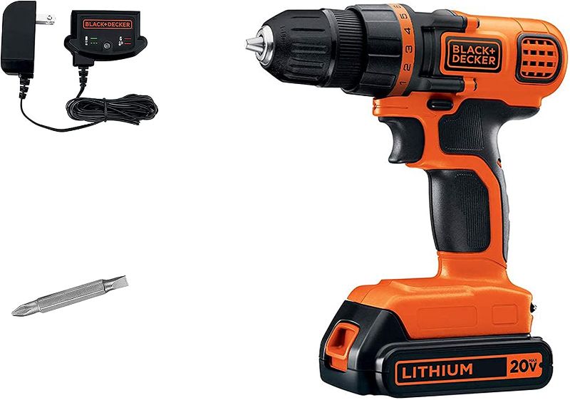 Photo 1 of BLACK+DECKER 20V MAX Cordless Drill / Driver, 3/8-Inch (LDX120C)
