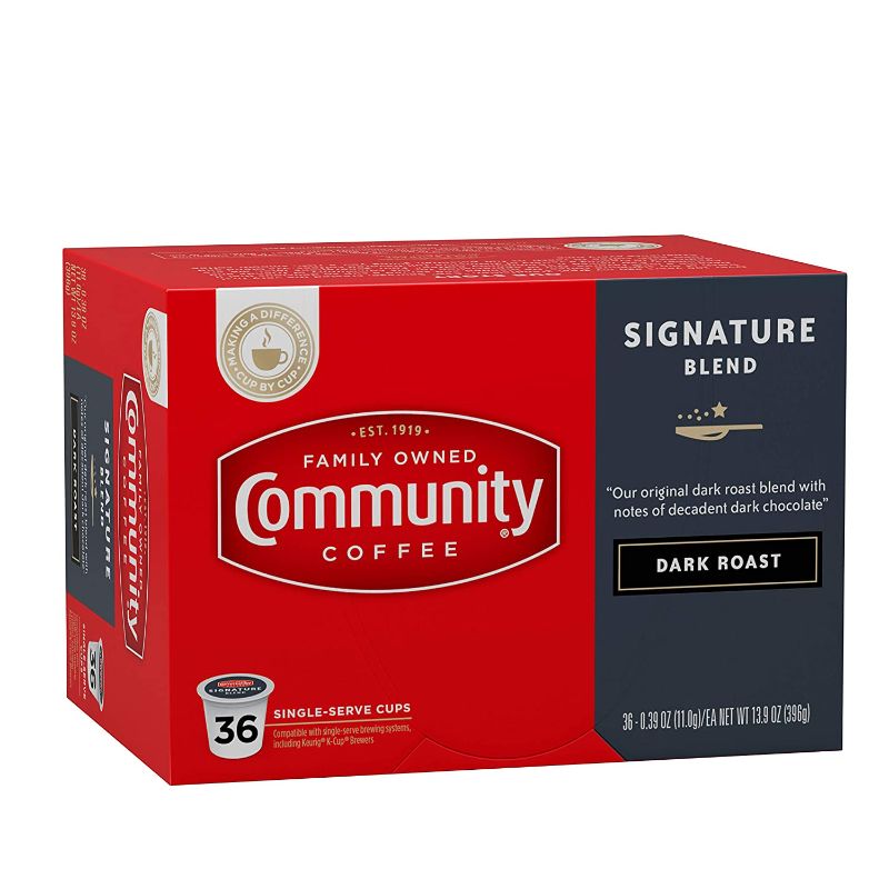 Photo 1 of Community Coffee Signature Blend 36 Count Coffee Pods, Dark Roast, Compatible with Keurig 2.0 K-Cup Brewers, 36 Count (Pack of 1)
**BEST BY: 12/05/2021**