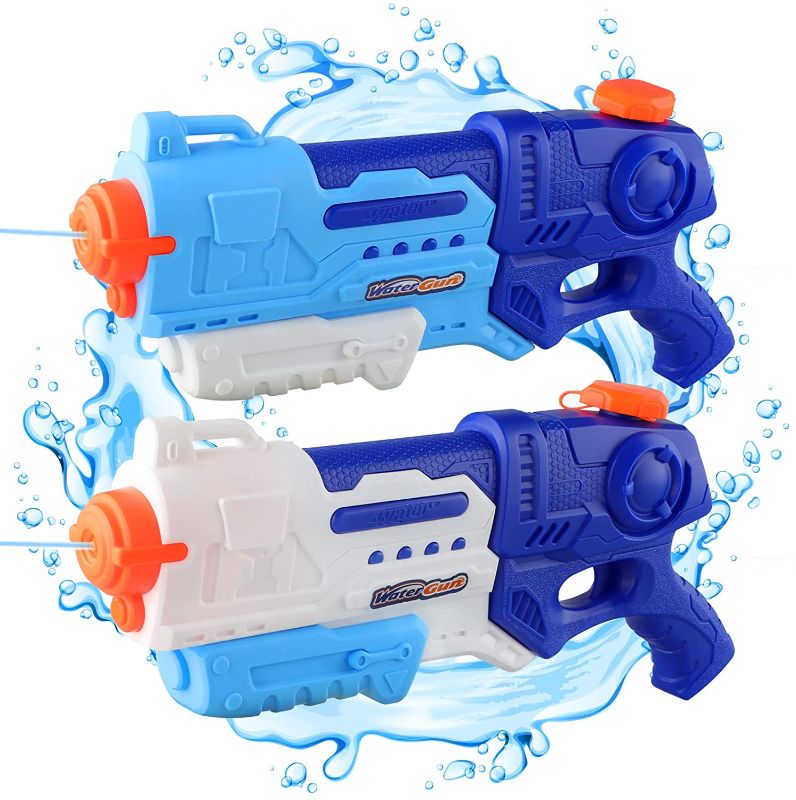 Photo 1 of Water Gun 2 Pack Water Guns for Kids Adults 900CC , Squirt Guns Water Blaster Long Range Toy Gun Gifts for Boys Girls, Summer Swimming Pool Beach Sand Outdoor Toys
