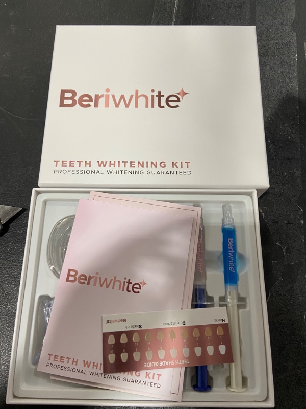 Photo 2 of BeriWhite Teeth Whitening KitTeeth Whitening Kit , Effective Painless , 10 Minutes a Day Removes Stains, Desensitizing Gel & Whitening Gels, Mouth Tray and Case for Brighter Smile.
