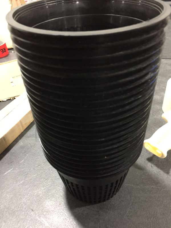 Photo 1 of 23CT OF BLACK PLANT POTS