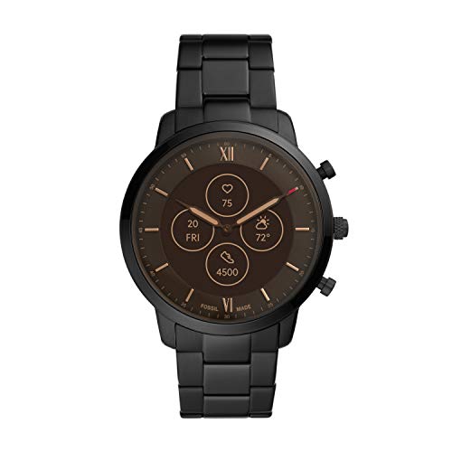 Photo 1 of Fossil Men's Neutra Stainless Steel Hybrid HR Smartwatch, Color: Black
