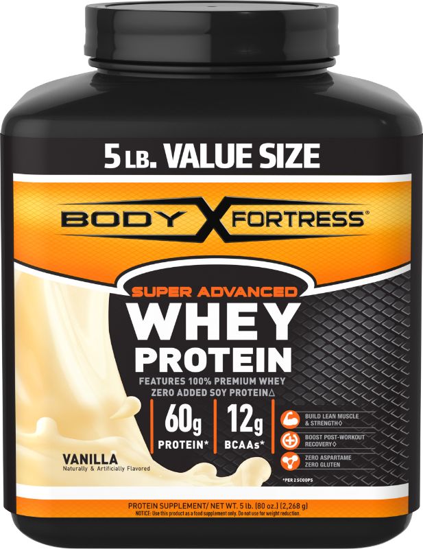 Photo 1 of Body Fortress Super Advanced Whey Protein Powder, Vanilla Flavored, 5 Lb