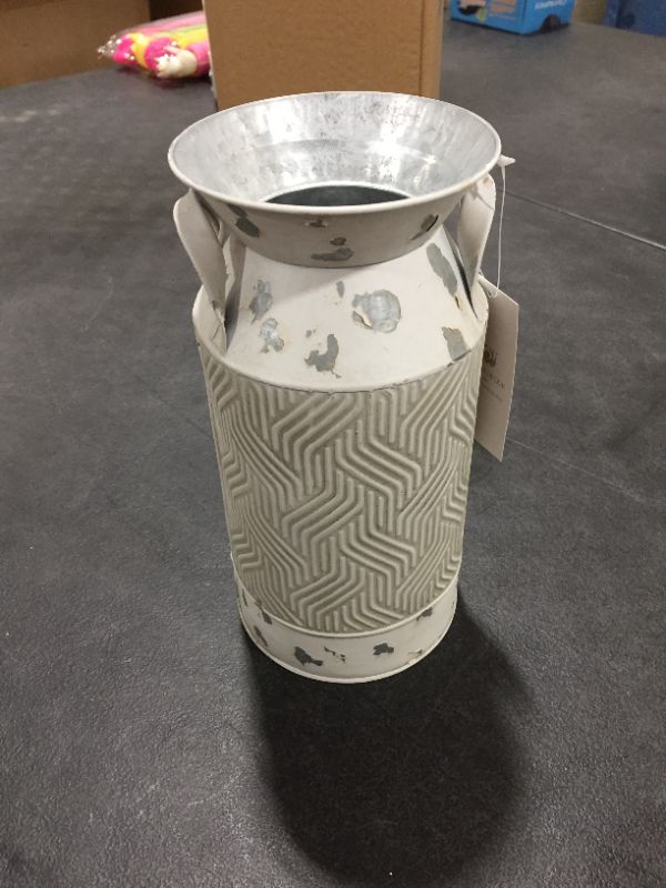 Photo 2 of 4 PACK!!! Putuo Decor Vintage Galvanized Milk Can, Rustic Flower Vase, Primitive French Country Farmhouse Home Decor 5"x10"