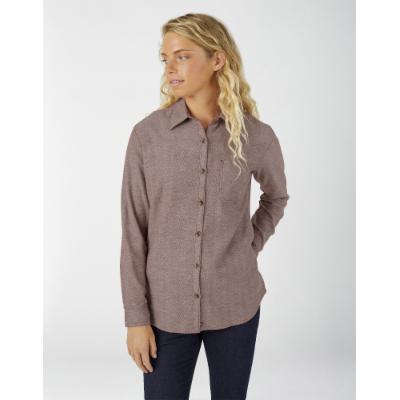 Photo 1 of Dickies Women's Long Sleeve Plaid Flannel Shirt - Madder Brown Herringbone(Size L)