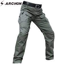 Photo 1 of S.ARCHON Tactical Pants Men Camouflage Army Military Trousers Cargo Pants Casual Ripstop Strech Streetwear Combat Dropshipping Size XL