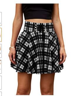 Photo 1 of BRUBOBO Womens Plaid Mini Skirts Gothic High Waist Skater Cosplay A Line Skirt
X-Large