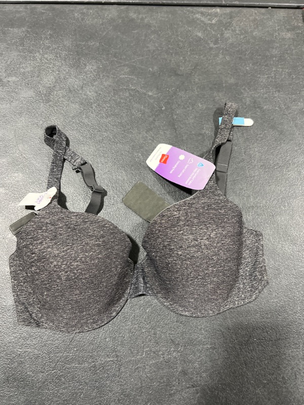 Photo 2 of Hanes Ultimate ComfortBlend T-Shirt Underwire Bra Black Heather SIZE-38C