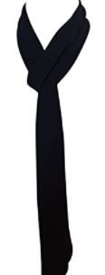 Photo 1 of Skinny Silky Solid Tie Scarf -BLACK