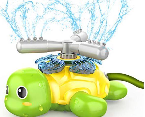 Photo 1 of Shemira Outdoor Water Spray Sprinkler for Kids and Toddlers, Backyard Spinning Turtle Sprinkler Toy, Outdoor Games Water Spray Toys, Fun Backyard Fountain Play Toys for 2 -12-Year-Old Boys & Girls