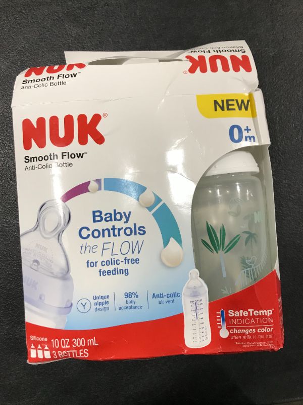 Photo 2 of NUK Smooth Flow Anti-Colic Bottle, 10 Oz, 3 Pack