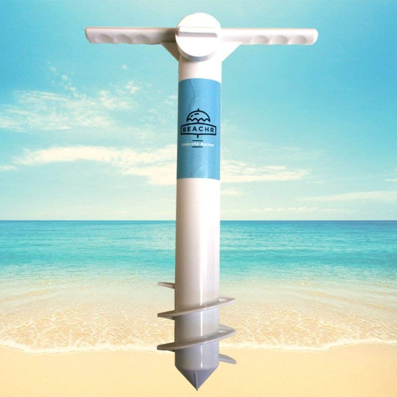 Photo 1 of Beachr Beach Umbrella Stand Sand Anchor & Outdoor Umbrella Base, A Each Essential Ground Anchor Screw for Sun Protection Shade Strong Winds One Size fits All Beach Tents
