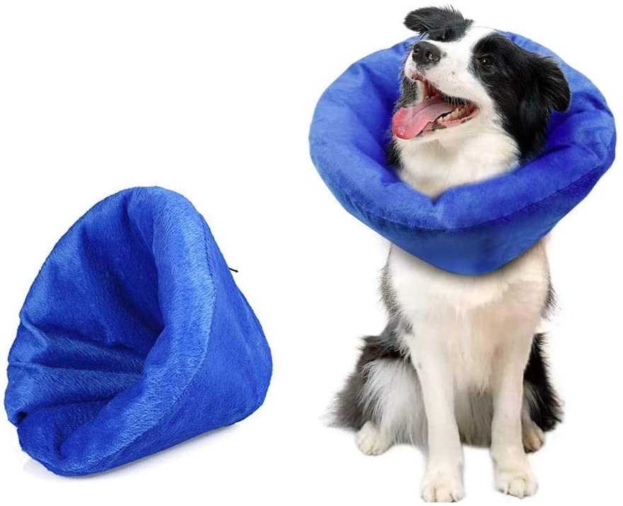 Photo 1 of 365Home Protective Inflatable Collar for Dogs and Cats Cone Collar Soft Pet Recovery Collar for After Surgery Anti-bite Lick Wound Healing (Large (Neck: 9" - 11"))