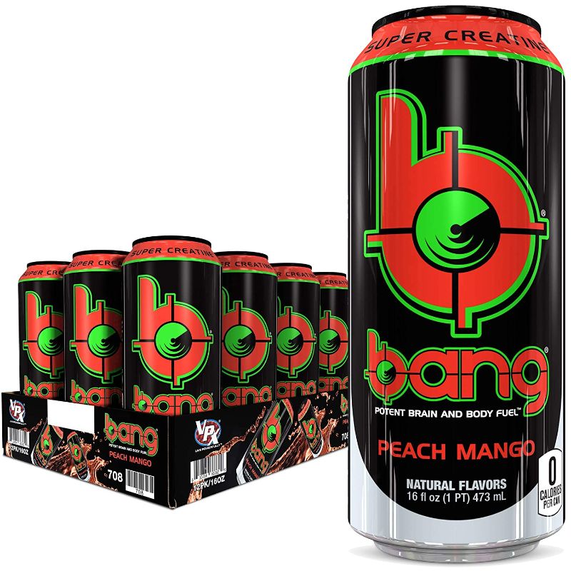 Photo 1 of Bang Peach Mango Energy Drink, 0 Calories, Sugar Free with Super Creatine, 16oz, 12 Count
Visit the VPX Store
best buy 9/22