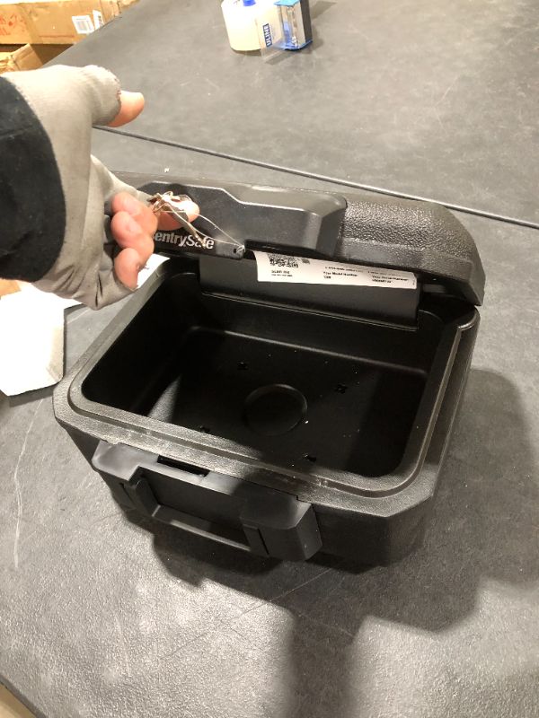 Photo 2 of 1200 Fireproof Box with Key Lock, 0.18 Cubic Feet, Black