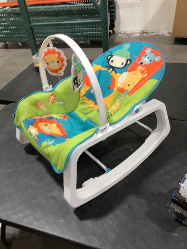 Photo 2 of Fisher-Price Infant-to-Toddler Rocker - Colorful Jungle, Baby Rocking Chair with Toys for Soothing or Playtime from Infant to Toddler