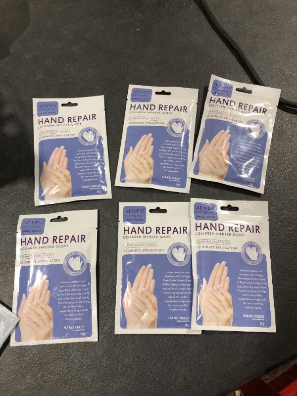 Photo 2 of 2 PACK of 6, ALIVER 6 Pack Moisturizing Hand Peel Mask Gloves, Hand Mask Natural Collagen Spa Gloves Moisture Enhancing Gloves for Dry Hands, Repair Rough Damage Skin for Women & Men