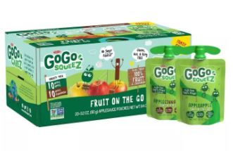 Photo 1 of 3 Pack of 20 GoGo squeeZ Applesauce, Variety Apple/Cinnamon - 3.2oz/20ct