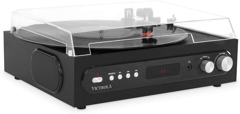 Photo 1 of Victrola All-in-1 Bluetooth Record Player with Built in Speakers and 3-Speed Turntable Black