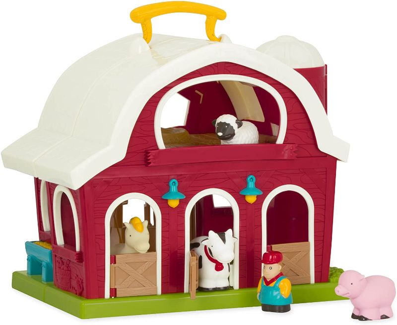 Photo 1 of Battat – Big Red Barn – Animal Farm Playset for Toddlers 18M+ (6Piece), Dark Red, 13.5" Large x 9" W x 12" H
