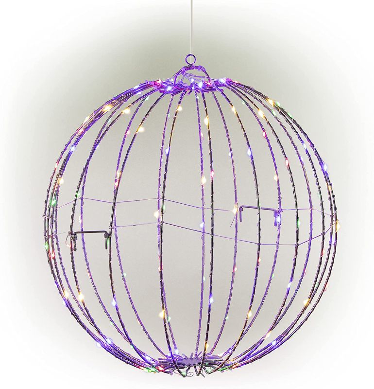 Photo 1 of Alpine Corporation Alpine BST170MC Foldable Metal Sphere Ornament, Multicolor
