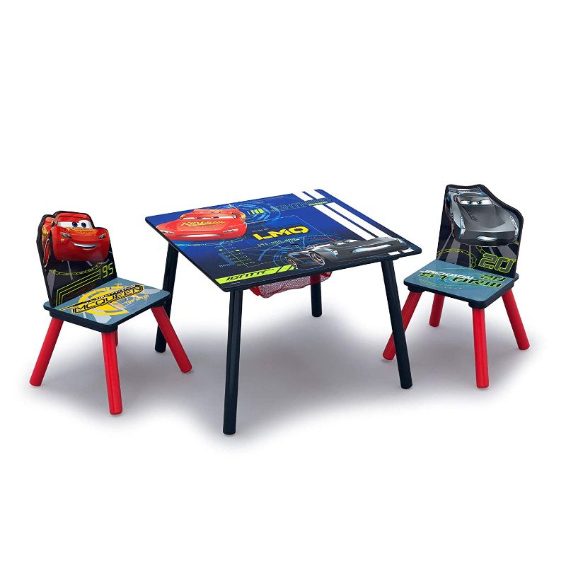 Photo 1 of Delta Children Kids Table and Chair Set With Storage (2 Chairs Included) - Ideal for Arts & Crafts, Snack Time, Homeschooling, Homework & More, Disney/Pixar Cars
