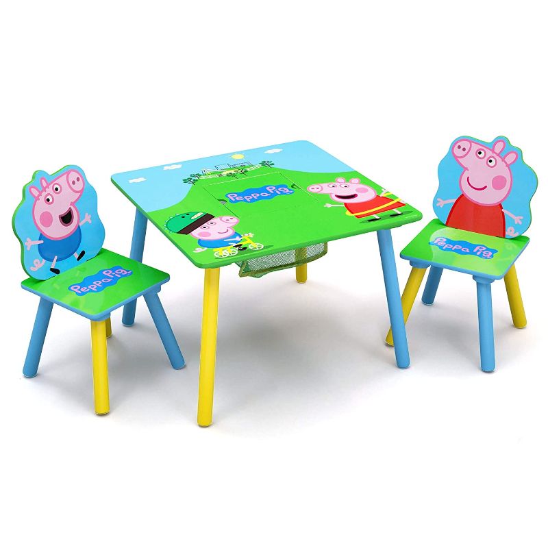 Photo 1 of Delta Children Kids Table and Chair Set With Storage (2 Chairs Included) - Ideal for Arts & Crafts, Snack Time, Homeschooling, Homework & More, Peppa Pig
