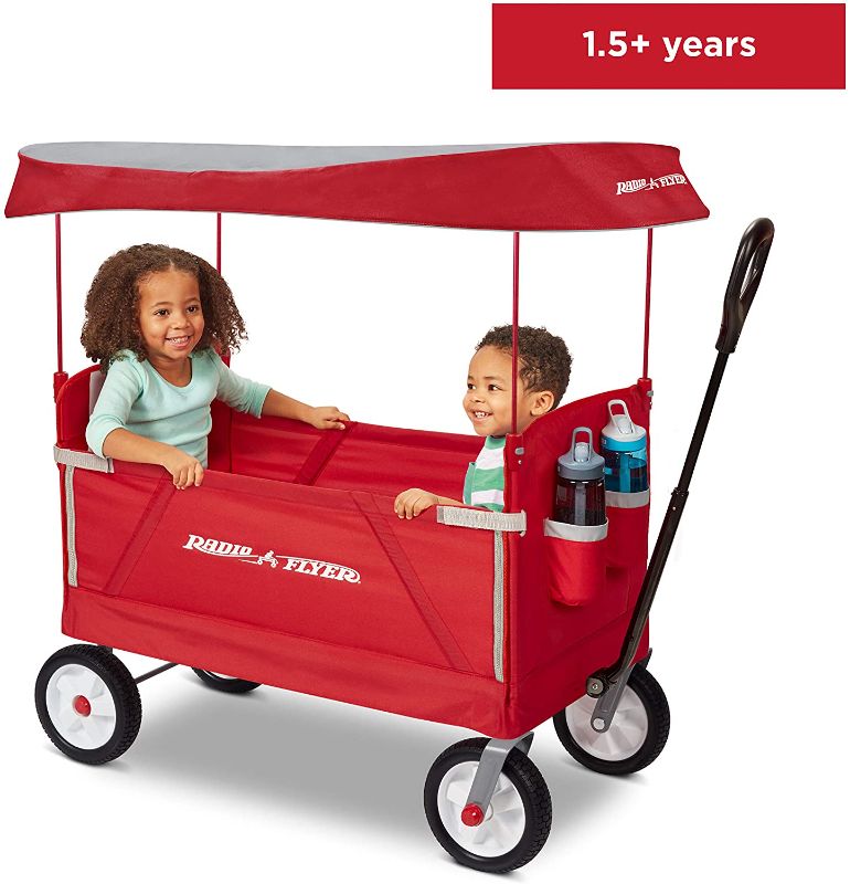 Photo 1 of Radio Flyer 3 in 1 Off-Road EZ Fold Wagon with Canopy, Red
