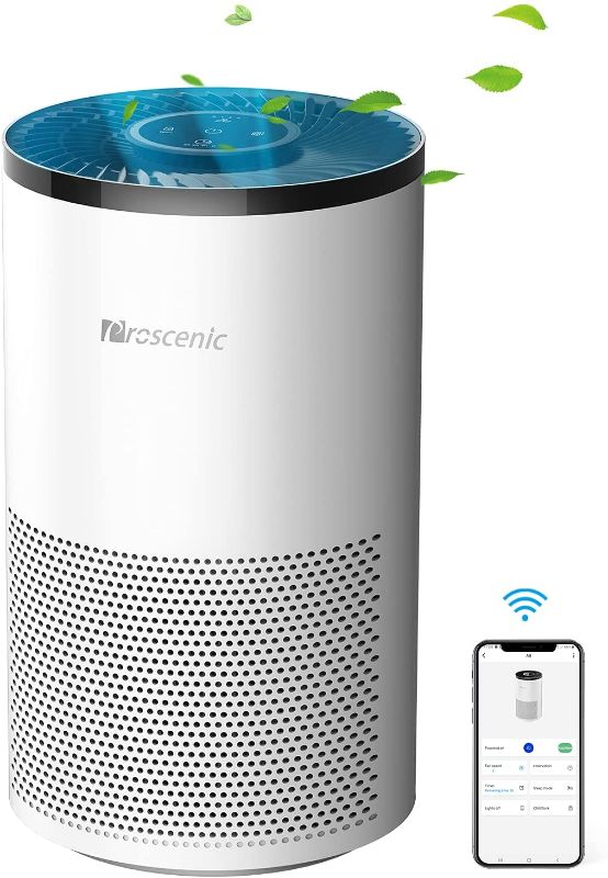 Photo 1 of Proscenic A8 Air Purifier for Home with H13 True HEPA Filter for 430 Sq. Ft, Smart Control, 99.97% Air Cleaner for Smokers Allergies, Pets Hair, Dander, Pollen, Smoke, Dust, Odors
