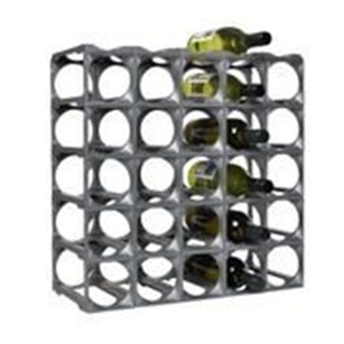 Photo 1 of Biddlesden 36 Bottle Floor Wine Bottle & Glass Rack in Gray