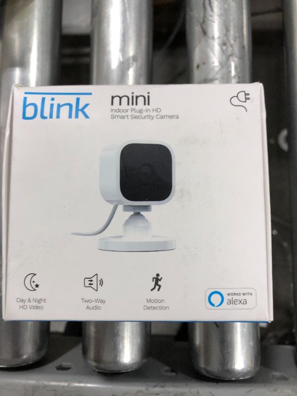 Photo 2 of Blink Mini – Compact indoor plug-in smart security camera, 1080 HD video, night vision, motion detection, two-way audio, Works with Alexa – 1 camera
