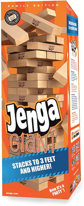 Photo 1 of Jenga Giant Family (Stacks to Over 3 Feet) Precision-Crafted Hardwood Game (Authentic Brand Game) (01506-19-noAcc)
