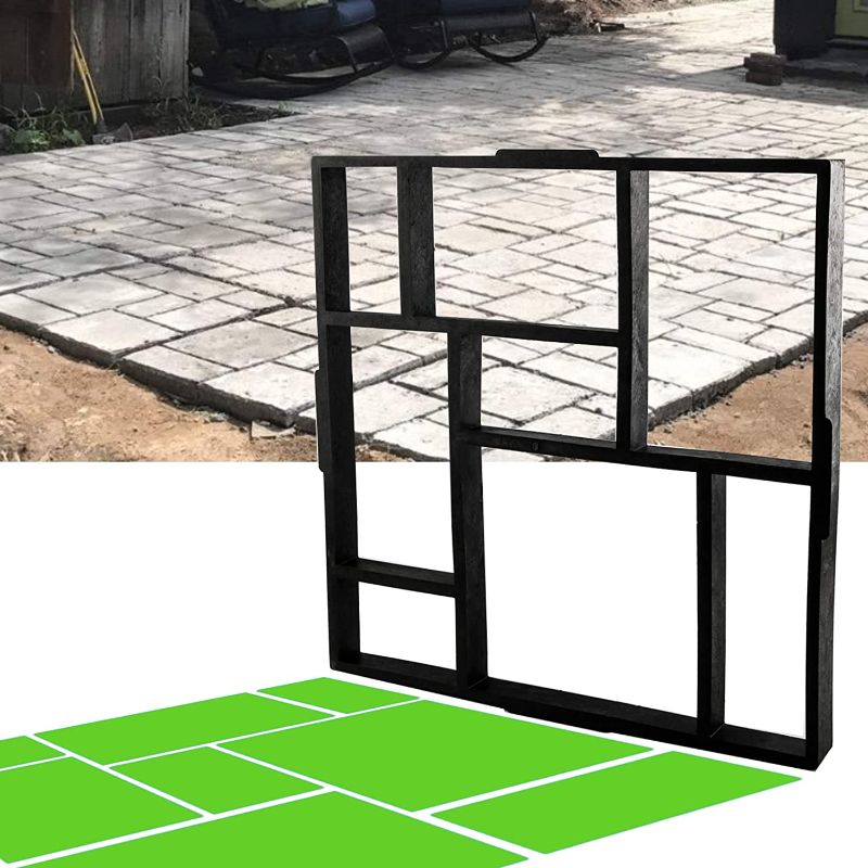 Photo 1 of CJGQ 20"x20"x1.8"  Walk Maker Reusable Concrete Path Maker Molds Stepping Stone Paver Lawn Patio Yard Garden DIY Walkway Pavement Paving Moulds (8-Grid)