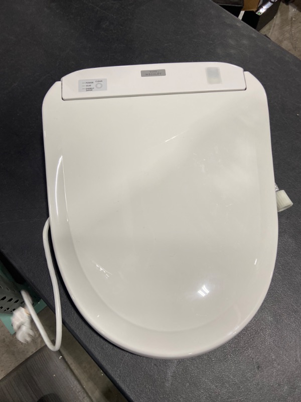 Photo 2 of Toto WASHLET S350e Electronic Bidet Toilet Seat with Auto Open and Close and EWATER+ Cleansing, Round, Cotton White (SW58301)