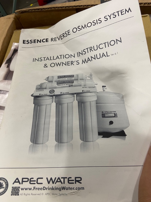 Photo 5 of APEC Water Systems ROES-50 Essence Series Top Tier 5-Stage Certified Ultra Safe Reverse Osmosis Drinking Water Filter System
